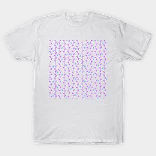 Watercolor Floral Vines Pattern - Periwinkle & Purple T-Shirt